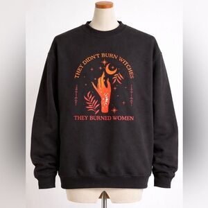 Black Sweatshirt with Red Feminist Graphic
